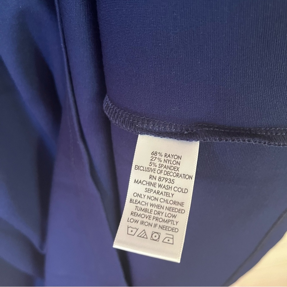 Susan Graver Soft Comfy Casual Navy Blue 3/4 Sleeves Shirt Dress Size 1X‎ - Picture 3 of 5